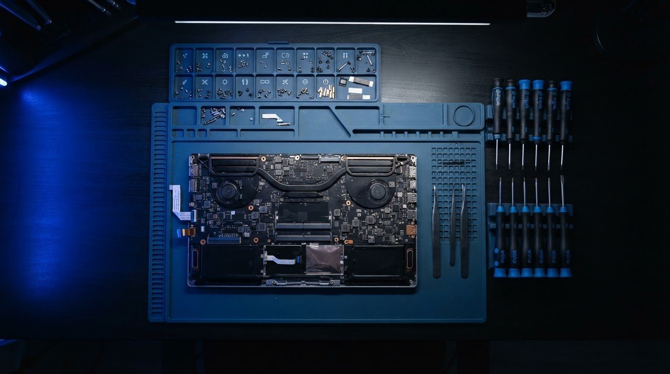 Organized computer repair workbench